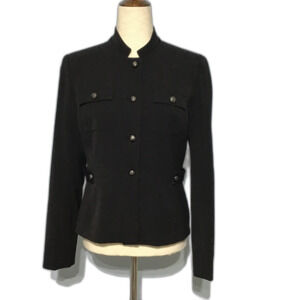 Rafaella Military Style Black Blazer Women's Size 6